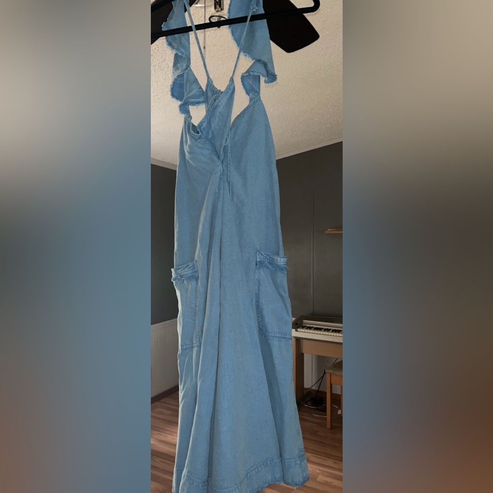 PILCRO Anthropologie Cottagecore Flutter Sleeve Midi Dress Size Large - Picture 7 of 9